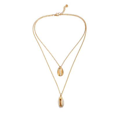 

Tocona Punk Multi layer Metal Shell Long Chain Necklace for Women Gold Charm Statement Choker Beach Jewellery Gift B07303