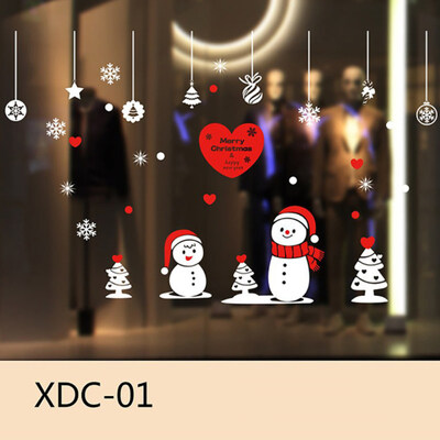 

Christmas Snowman Tree Snowflake Window Sticker Static Home Kids Room Decor