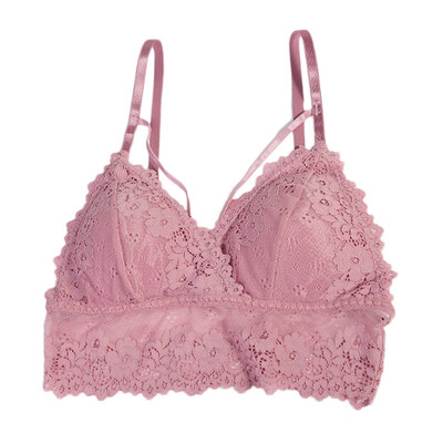 

Lace Jacquard Ultra-thin Sexy Beauty Small Chest Bra Triangle Cup Solid Color Tube Top
