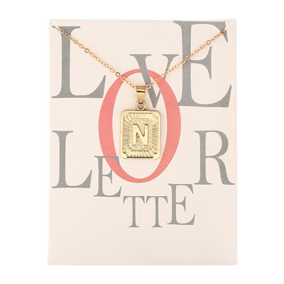 

Card Fashion Brand Series 26 English Letters Alphabet Pendant Necklace For Women Men Jewelry Wholesale
