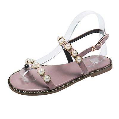 

Sandals girl summer flat soled students build a word buckle simple flat heel fairy wind beach slippers girl