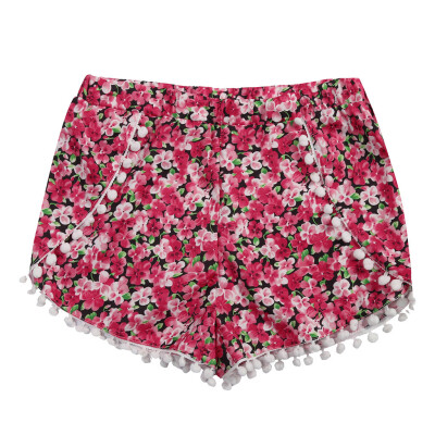 

Tailored Womens Summer Casual Pocket Elastic Waist Ball Print Shorts