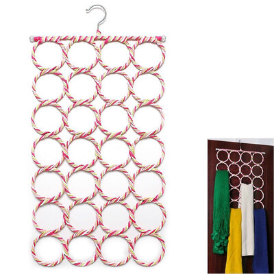 

28 Hole Ring Rope Scarf Wraps Shawl Storage Holder Hook Hanger Decor Room