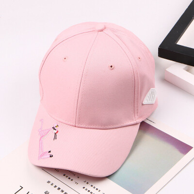 

Korean Soft Girls Cute Pink Panther Baseball Cap Cartoon Origin Sudoku Corner Duck Tongue Cap Sunshade Cap