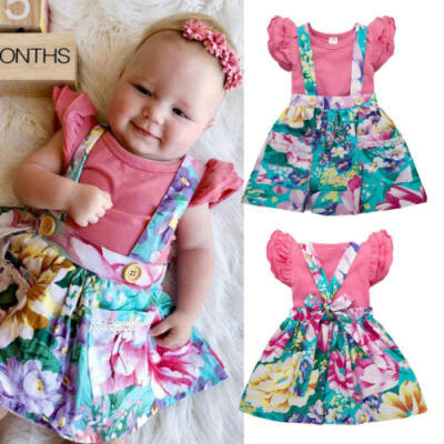 

US Summer Toddler Kid Baby Girl Romper Tops Tutu Skirt Dress 2Pcs Outfit Clothes