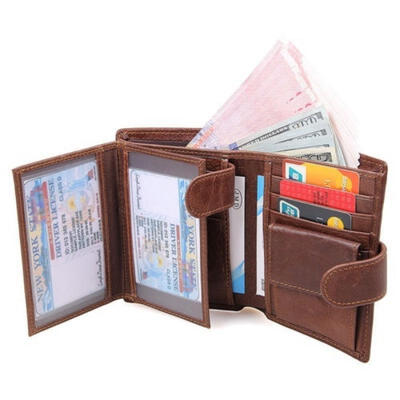 

2018 Men´s Genuine Leather Clutch Wallet Business Credit Card Holder Purse