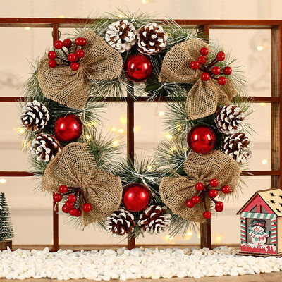 

Tailored 38cm Christmas Wreath Door Wall Ornament Garland Decoration Christmas Present