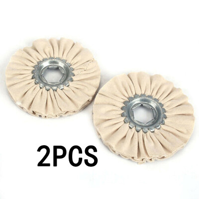 

2 Pcs100mm Cotton Airway Buffing Wheel Discs Cloth Polishing Tool For Metal