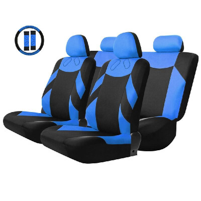 

Tirol Universal 13PCS Car Seat Cover Front Seat Bench Seat Covers Wheel Cover Set RedBlueGrayBeige