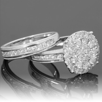 

Yellow Gold Filled Diamond Men Womens Engagement Wedding Ring Set Couples Ring Jewelry