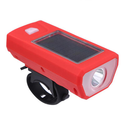 

MTB Bicycle LED SolarUSB Charging 5W 300LM Light Headlight Bike Front Lamp