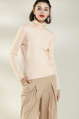 

QIANMUCHUN womens pile collars cashmere sweaters fashion 5798