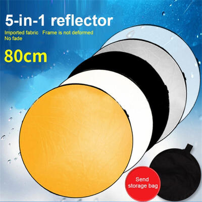

80CM Collapsible Reflector 5-in-1 Camera Lighting Diffuser Kit W1PC Carrying Bag