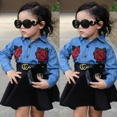 

2pcs Toddler Kids Baby Girl Clothes Floral T-shirt Tops Tutu Dress Outfit Set