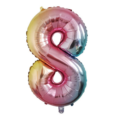 

22inch Gradient Color Number Aluminum Film Balloon Birthday Party Decorations