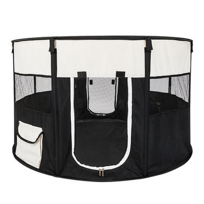 

45 inch Circular Foldable Oxford Cloth Mesh Pet Playpen with Eight Panels
