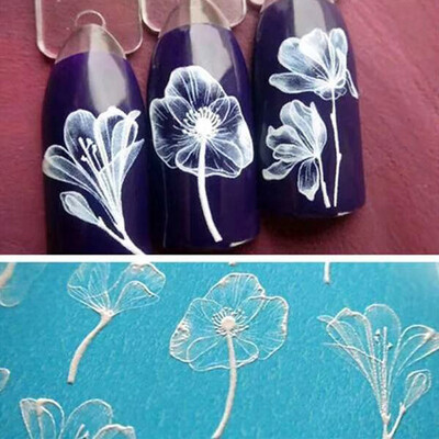 

〖Follure〗1Pcs 6D Engraved F Acrylic Nail sticker Nail Stickers Embossed Flower Water