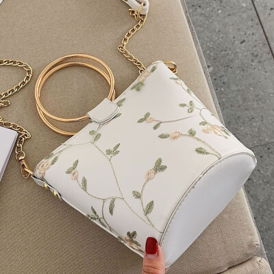 

Tailored Fashion Women Embroidery Flower Leather Bucket Bag Crossbody Bag Shoulder Bags