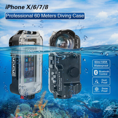

Meikon 60m195ft 47 Bluetooth Waterproof Housing Diving Phone Case Cover Bag For iPhone X678