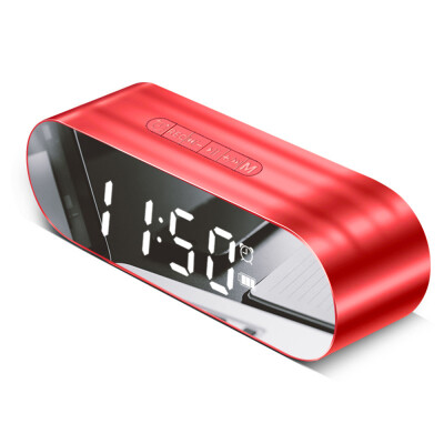 

LED USB Charging Mirror Digital Alarm Clock with Bluetooth FM Radio