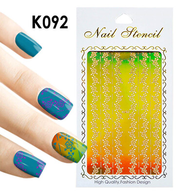 

Toponeto 1Pc Irregular Hollow Nail Art Vinyls Stencil Stickers Manicure