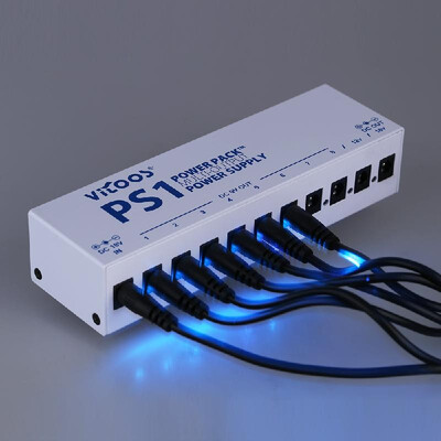 

VITOOS PS1 Electric Guitar Effects Power Supply Ten Isolated Output 8 Way 9V & 1 Way 12V & 1 Way 18V Stabilized Voltage AC100-240V