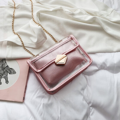 

Transparent small bag female 2019 summer latest Korean version of the rhombic chain mother-in-law Messenger bag ins super fire small fragrance