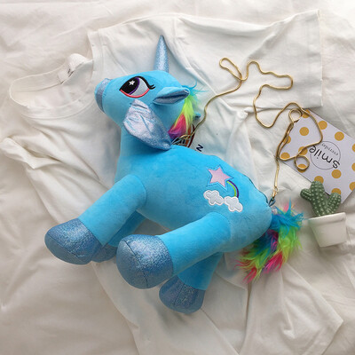 

Fashion plush toy shoulder bag female 2019 new wave Korean version of the cartoon Messenger bag cute Unicorn chain bag