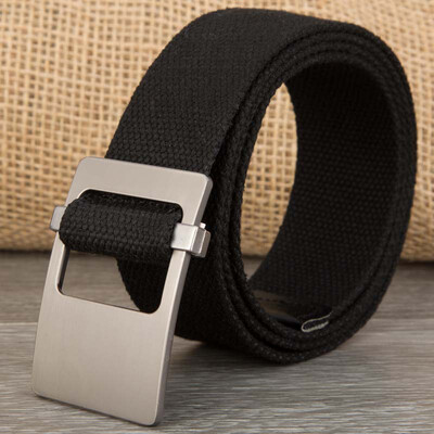 

Fashion solid color Canvas belt high quality Alloy Ring buckle Men belt casual weaving Canvas Men&Women belt