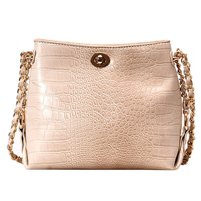 

Tailored 2019 Woman New Fashion Crocodile Pattern Chain Bucket Bag Shoulder Messenger Bag