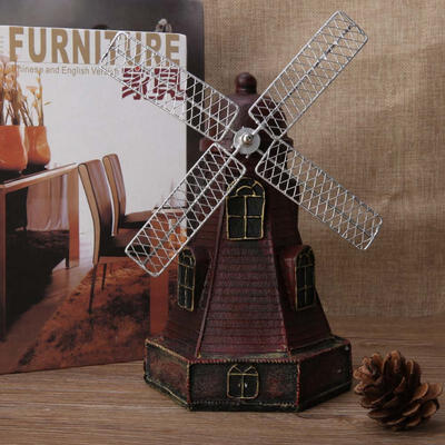 

Greensen European Style Vintage Decorative Miniature Windmill Model Home Office Bar Table Ornament
