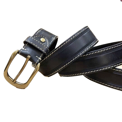 

Import 30 inch three-layer cowhide leather simple pants belt male Korean version of the casual belt alloy buckle pants