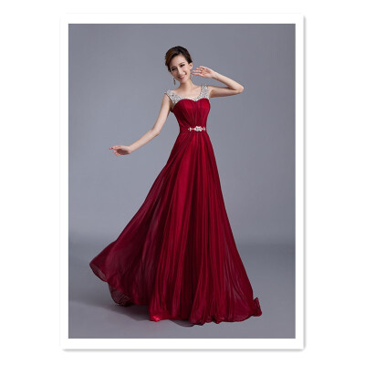 

2018 dress diamond long model catwalk dress bridesmaid dinner dress costume dance