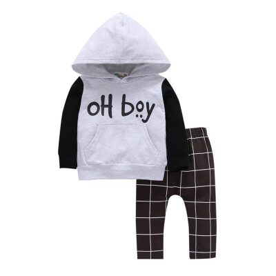 

Fashion Infant Baby Boy Girl Clothes Set Long Sleeves Hooded TopsPants Outfits