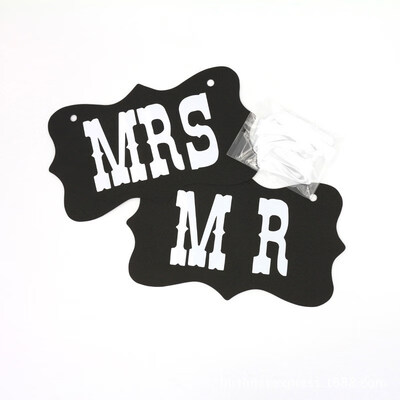 

FUNNYBUNNY MR MRS Chair Bunting Banner Garland Wedding Photo Props Decoration 2pcs