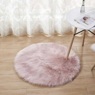 

Soft Plush Round Fluffy Rugs Artificial Wool Floor Mat Carpet Home Decor for Living Room Bedroom Kids Room