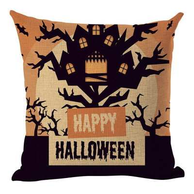 

New Halloween Multi Designs Decorative Throw Pillow Cover Flax Square Pillow Case Witch for Home Bar Halloween Selling Supplies