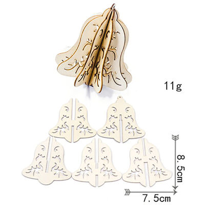 

5PCS Wood Slices Splicing DIY 3D Christmas Pendants With Hang String For Xmas Tree Or Home Indoor Decorations Produtos Natalinos