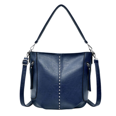 

Tailored Fashion Women Rivets Pure Color Leather Handle Bag Messenger Bags Crossbody Bags