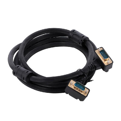 

VGA 39 RGB 15Pin Male to Male Projector Monitor Cable 90 Degree Down Angled 2M