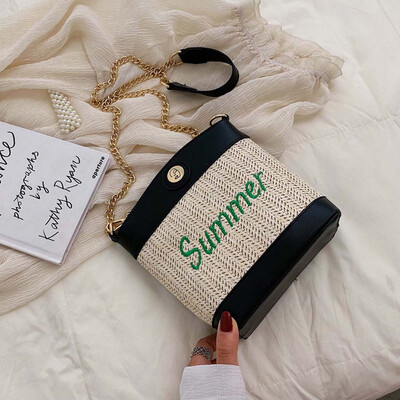

Tailored Fashion Women Retro Weave Leather Letter Chain Bag Crossbody Bag Shoulder Bags