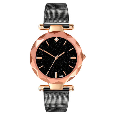 

Casual Women Watches Romantic Starry Sky Dial Ladies Quartz Wristwatch Design Mesh Strap Simple Clock Fashion Zegarki Damskie