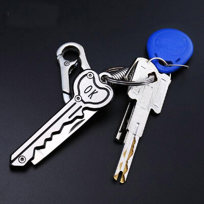 

Outdoor Camping Cutter Portable Survival Pocket Opening Tactical Folding Blade Multifunctional Key Shaped Cutters Chain Ring Mini