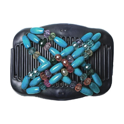 

Retro Wooden Beads Magic Hair Comb Double Row Hairpin Insert Women Hairstyle Clip
