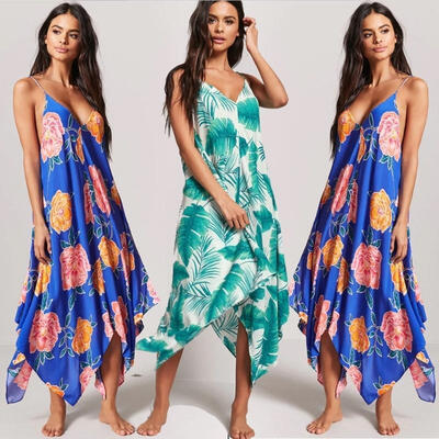 

Womens Floral Long Maxi Dress Long Sleeve Evening Party Summer Beach Sundress