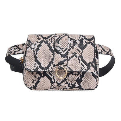

Snake Print Small Waist Bags Women PU Leather Serpentine Fanny Chest Packs