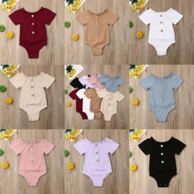 

Newborn Infant Baby Girls Off Shoulder Romper Jumpsuit Bodysuit Outfits Clothes