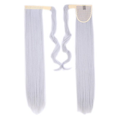 

Long Straight Ponytail Extension Wrap Around Synthetic Hair Extensions One Piece Hairpiece Pony Tail Extension for Women