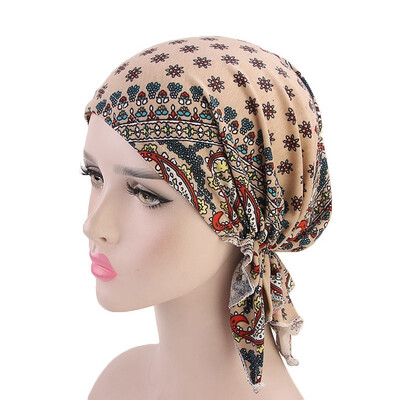 

Muslim Women Turban Head Wrap Cancer Chemo Hat Islamic Hijab Cap For Hair Loss Accessories
