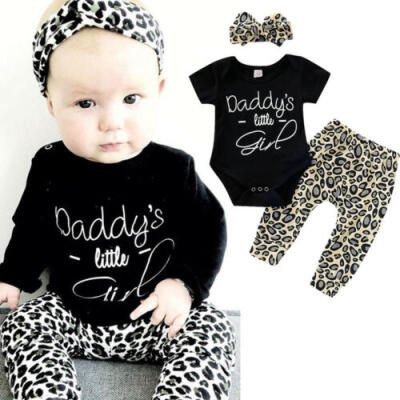 

AU Toddler Kids Baby Girl Infant Clothes Romper Tops Leopard Print Pants Outfits